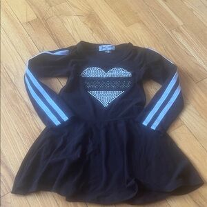 Dori Creations Kids Black and White Dress with Heart Design Size Small